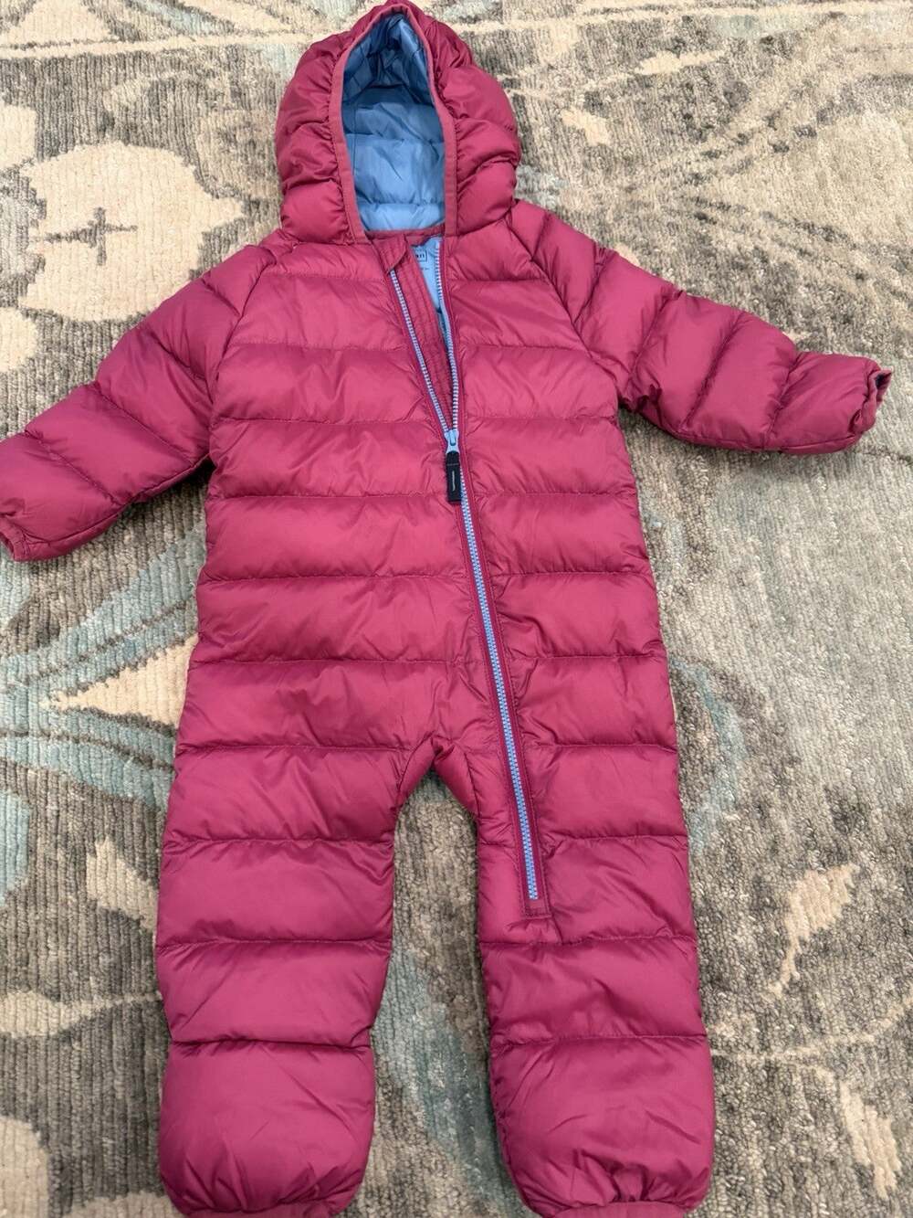 LL Bean Down Filled Puffer One Piece 3-6 Months Purple/pink EUC $128
